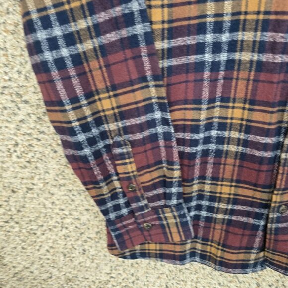 Vans Mens Shirt Small Button Up Red Plaid Flannel‎ Pocket Warm Work Thick Casual - Picture 3 of 7